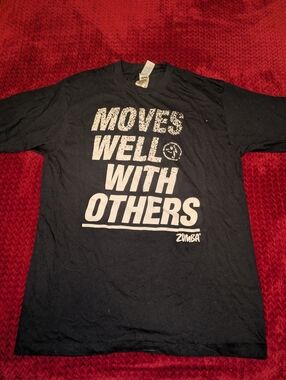 Zumba Fitness Black Graphic Tee - "Moves Well With Others"